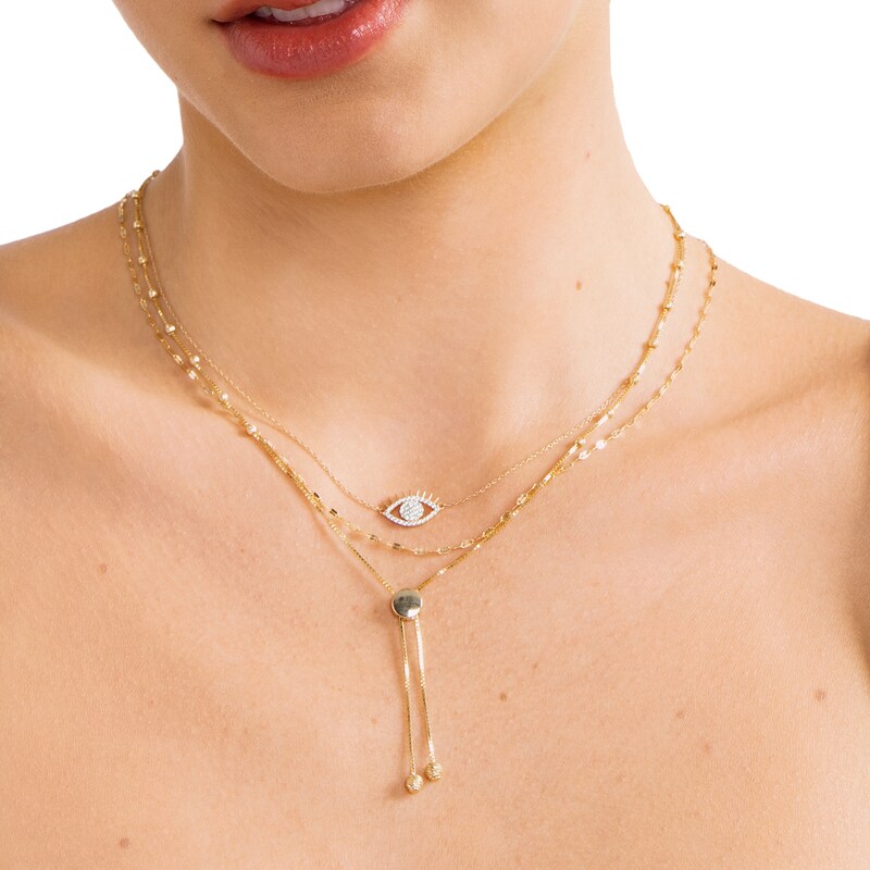 Main Image 3 of 10K Solid Gold Mirror Chain Made in Italy - 18"