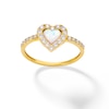 Thumbnail Image 1 of 10K Solid Gold Simulated Opal and CZ Heart Ring - Size 7