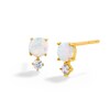 Thumbnail Image 0 of 10K Solid Gold Simulated Opal and CZ Stacked Studs