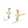 Thumbnail Image 1 of 10K Solid Gold Simulated Opal and CZ Studs