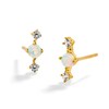 Thumbnail Image 0 of 10K Solid Gold Simulated Opal and CZ Studs