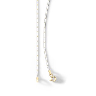 10K Solid Gold Two-Toned Herringbone Chain Made in Italy - 18"