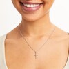 Thumbnail Image 2 of 10K Hollow White Gold Puffy Cross Charm