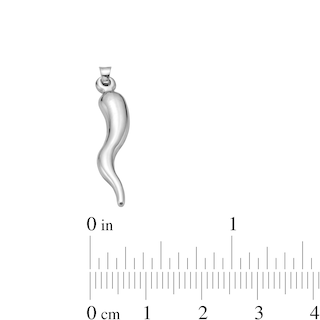 10K Hollow White Gold Italian Horn Charm