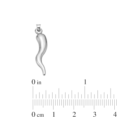 10K Hollow White Gold Italian Horn Charm