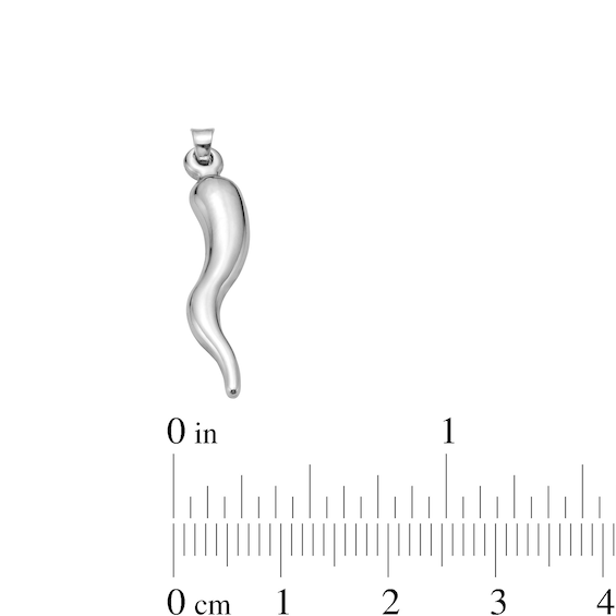 10K Hollow White Gold Italian Horn Charm