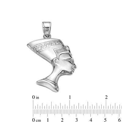 10K Hollow White Gold Nefertiti Charm