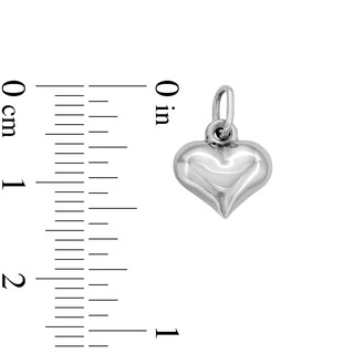 10K Hollow White Gold Puffy Heart Charm