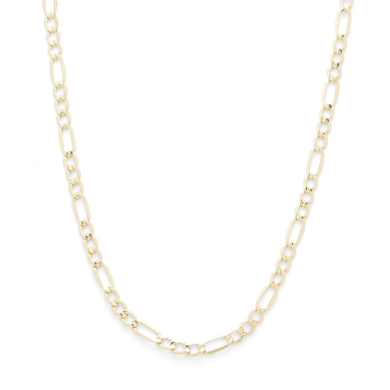 14K Hollow Gold Beveled Figaro Chain - 20"