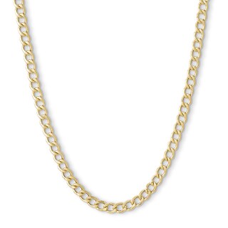 14K Hollow Gold Beveled Curb Chain