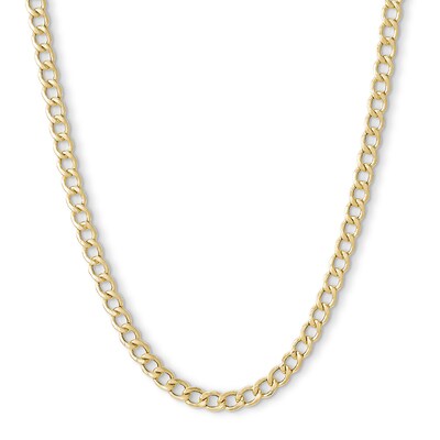 14K Hollow Gold Beveled Curb Chain
