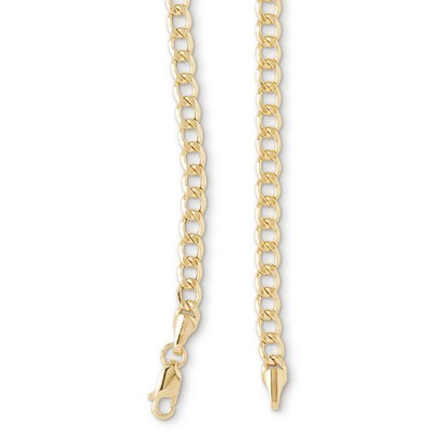 14K Hollow Gold Beveled Curb Chain