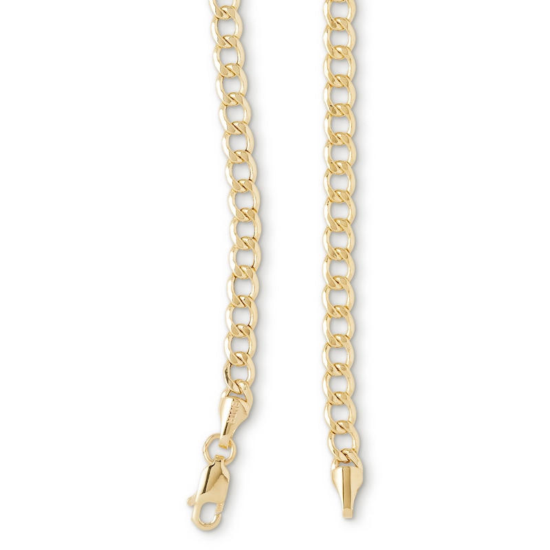 14K Hollow Gold Beveled Curb Chain - 24"