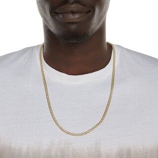 14K Hollow Gold Beveled Curb Chain