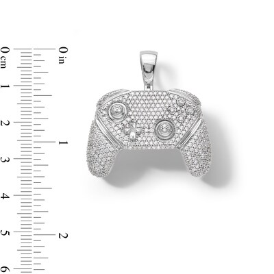 Sterling Silver CZ Game Controller Necklace Charm