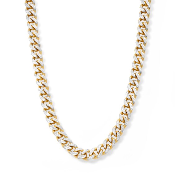 10K Solid Gold Diamond-Cut Curb Chain Made in Italy