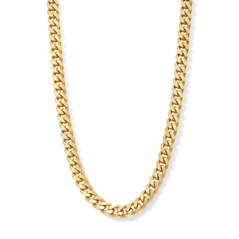 Main Image 3 of 10K Solid Gold Diamond-Cut Curb Chain Made in Italy