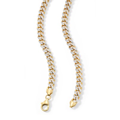 10K Solid Gold Diamond-Cut Curb Chain Made in Italy