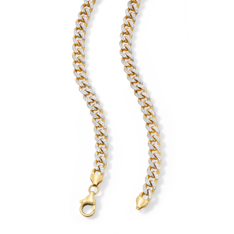 Main Image 4 of 10K Solid Gold Diamond-Cut Curb Chain Made in Italy
