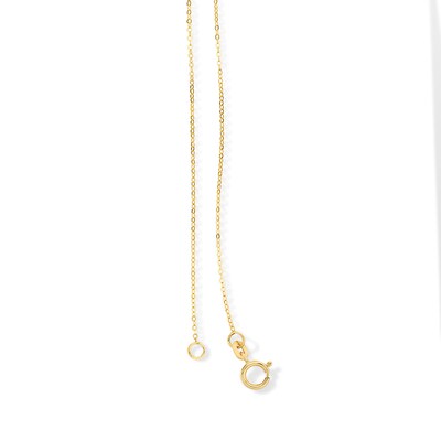 10K Solid Gold Hearts Cable Chain Made in Italy - 15" + 1"