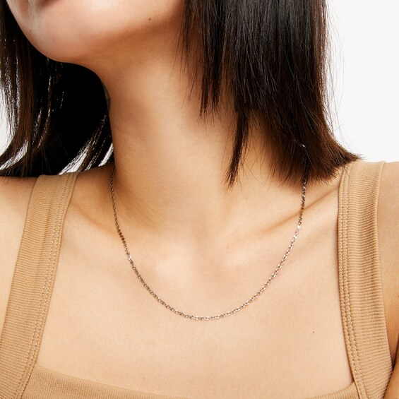 10K Solid Gold Valentino Tri-Tone Chain Made in Italy - 18"