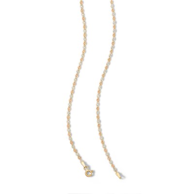 10K Solid Gold Valentino Tri-Tone Chain Made in Italy - 18"