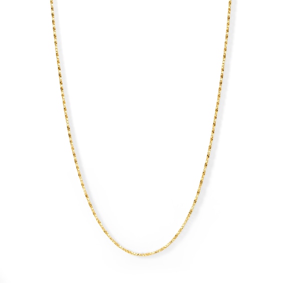10K Solid Gold Twist Box Chain Made in Italy