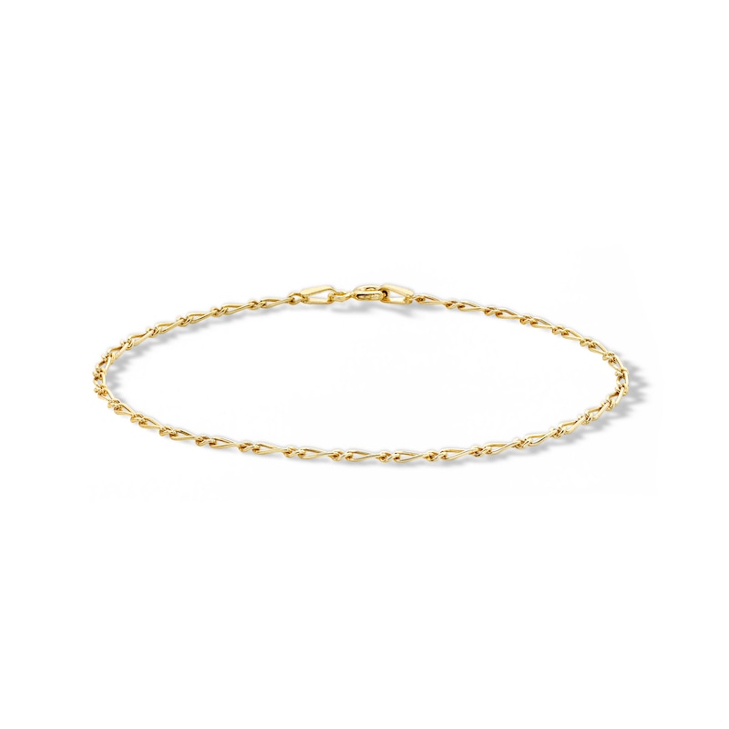 Child's 10K Solid Gold Figaro Chain Bracelet Made in Italy