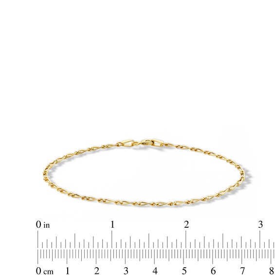 Child's 10K Solid Gold Figaro Chain Bracelet Made in Italy
