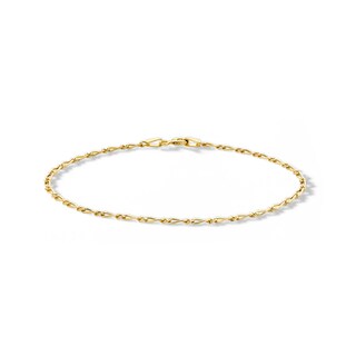 10K Solid Gold Figaro Bracelet Made in Italy