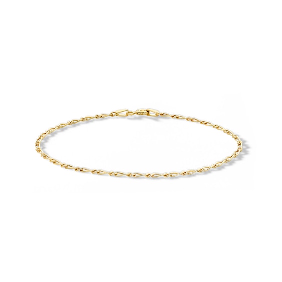 10K Solid Gold Figaro Bracelet Made in Italy