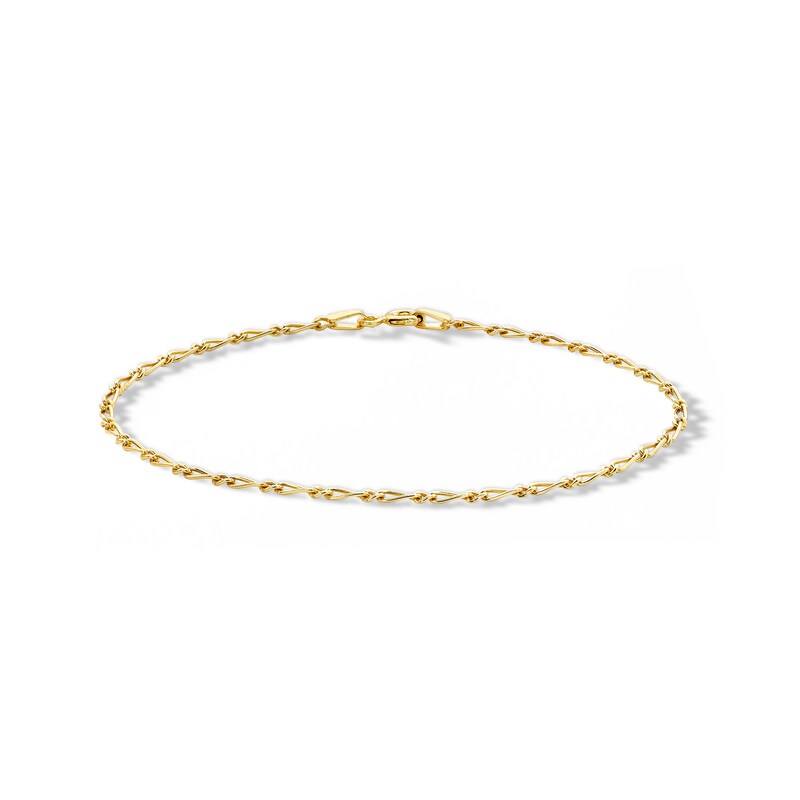 10K Solid Gold Figaro Bracelet Made in Italy