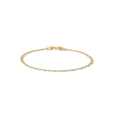 Child's 10K Solid Gold Valentino Tri-Tone Chain Made in Italy
