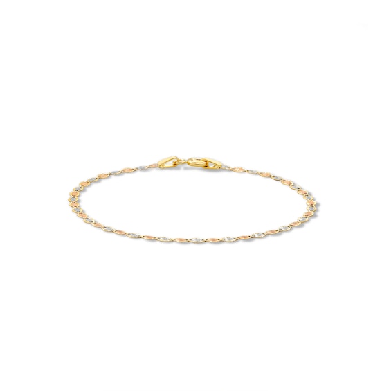 Child's 10K Solid Gold Valentino Tri-Tone Chain Made in Italy