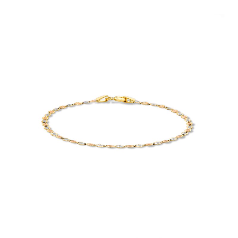 Child's 10K Solid Gold Valentino Tri-Tone Chain Made in Italy