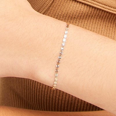 Child's 10K Solid Gold Valentino Tri-Tone Chain Made in Italy