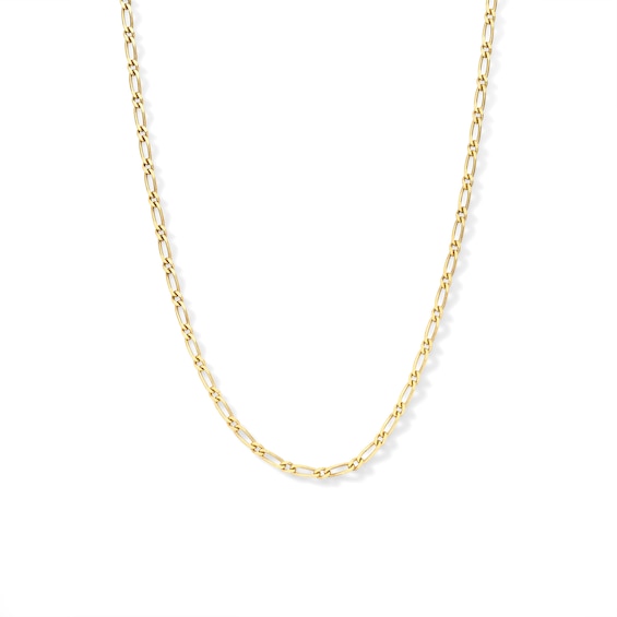 10K Solid Gold Figaro Chain Made in Italy