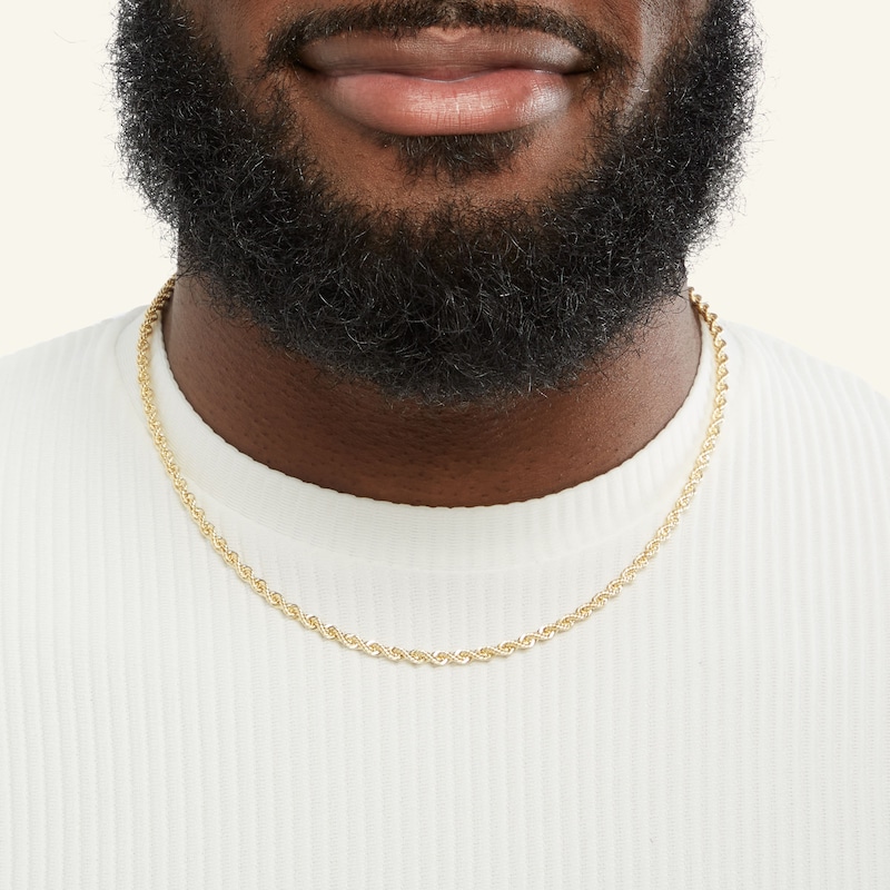 Main Image 4 of 14K Hollow Gold Rope Chain - 20"