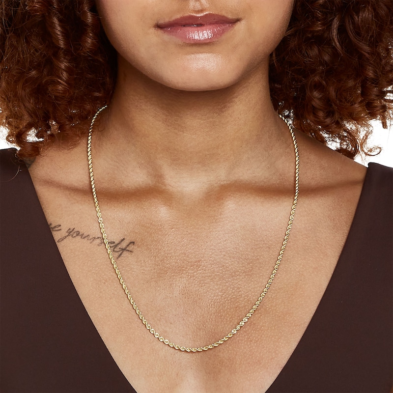 14K Hollow Gold Rope Chain - 24"