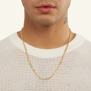 14K Hollow Gold Curb Chain - 22"