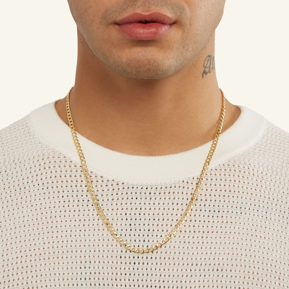 14K Hollow Gold Curb Chain - 22"