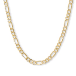 14K Hollow Gold Beveled Figaro Chain - 22&quot;