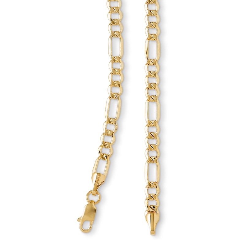 Main Image 2 of 14K Hollow Gold Beveled Figaro Chain - 22"