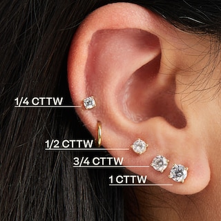 10K Solid Gold 1/2 CT. T.W. Lab-Grown Diamond Solitaire Studs