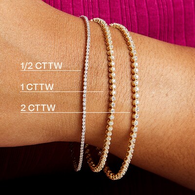 10K Gold 2 CT. T.W. Lab-Grown Diamond Tennis Bracelet - 7.25"
