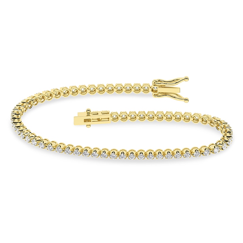 Main Image 1 of ​​​​​​​​​​​​​​​​​​​​​10K Solid Gold 1 CT. T.W. Lab-Grown Diamond Tennis Bracelet - 7"