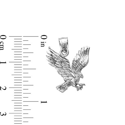 10K Solid White Gold Eagle Necklace Charm