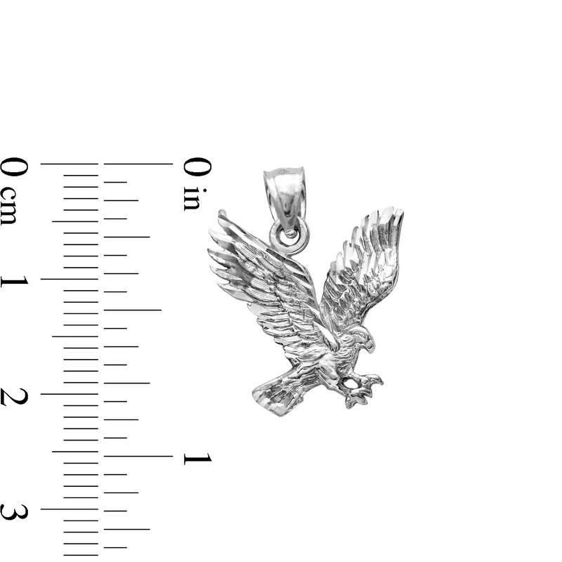 Main Image 4 of 10K Solid White Gold Eagle Necklace Charm