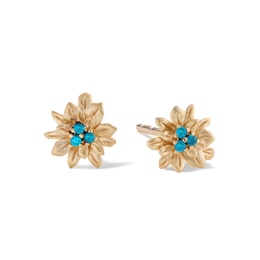 10K Solid Gold CZ Holly Studs