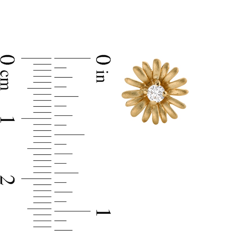 10K Solid Gold CZ Daisy Studs